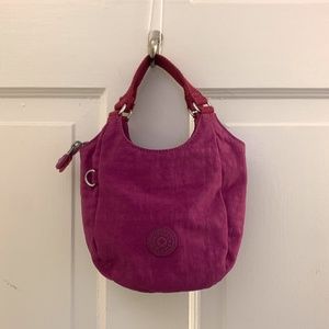 Kipling purple mini tote bag with removable strap